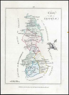 1776 IRELAND - Rare engraved antique map of LEITRIM by Bernard Scale (BS2/15)