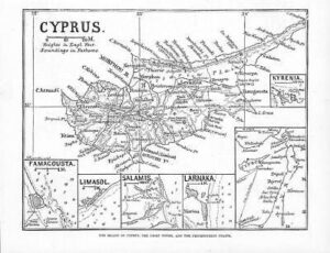 1878 - MAP OF CYPRUS AND THE NEIGHBOURING COASTS Kyrenia  (026b)