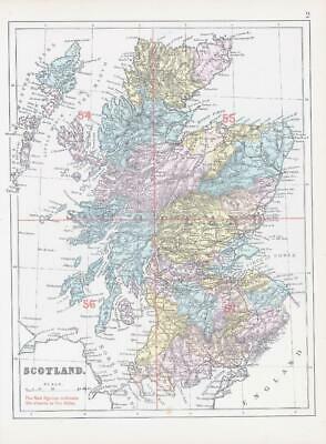 1883 Map of SCOTLAND Ordnance Survey by Bacon (BO103)