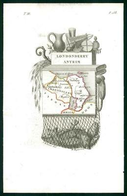 1823 Original Antique Map - IRELAND  LONDONDERRY ANTRIM by Perrot (42)