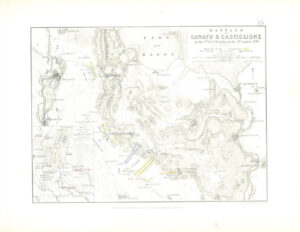 1852 Antique Map of BATTLES OF LONATO & CASTIGLIONE 5th August 1796 Italy (AM13)