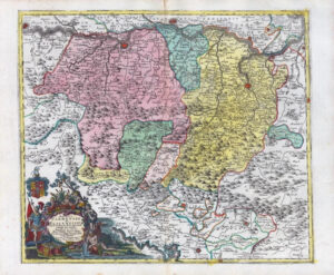 1730 ITALY Map DUCATUS PARMENSIS ET PLACENTINUS Duchy Piacenza Seutter (HM36)