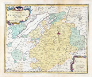 1768 Large Map Switzerland CANTON FRIEBURG Fribourg Friburgensis Homann (HM58)