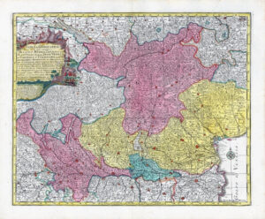 1730 ITALY Map TABULA GEOGRAPHICA MANTUANUS VENETA Venise Lago Garda (HM38)