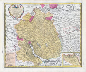1765 Map of Switzerland CANTON ZURICH REPUBLICA TIGURINA by Homann (HM55)