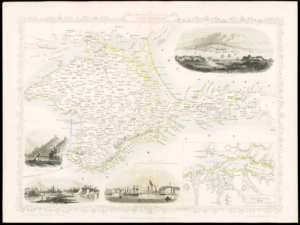 1851 - Illustrated Original Antique Map of "THE CRIMEA" Turkey by Tallis (DW78)