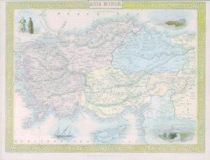 1850 RARE Antique Map of "ASIA MINOR" Cyprus Greece Syria by TALLIS COLOUR (76)