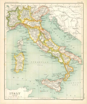 c1912 Map of ITALY Chart Regions (BS28)