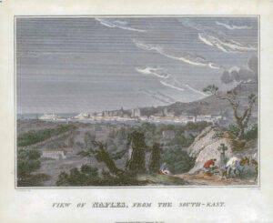 1815 Original Antique Print - ITALY View of NAPLES from the South East (31)