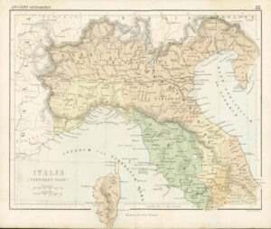 1860 Antique Map of  ITALIA NORTHERN PART by Hughes/Bartholomew Colour  (24)