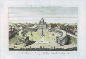1759 Original Antique Print - ITALY View of ST PETERS CHURCH ROME Vatican (46)