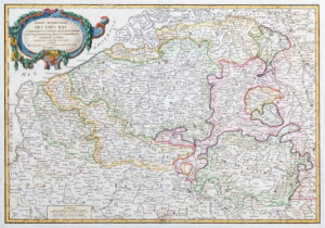 c1770 Large Map PARTIE MERIDIONALE DES PAY BAS Belgium Luxembourg Janvier