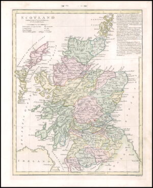 1809 Original Antique Map of SCOTLAND by Wilkinson (WKM5)
