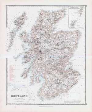 c1860 Large Antique Map SCOTLAND by Swanston (FJM20)