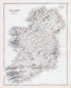 c1860 Large Antique Map IRELAND by Swanston (FJM-22)