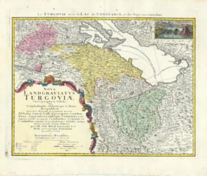 1766 Map Switzerland NOVA LANDGRAVIATUS TURGOVIAE Lake Constance Homann  (HM61)