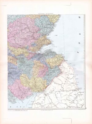 1887 Large Antique Folio Map SCOTLAND SOUTH EAST  Stanford (SLA24)
