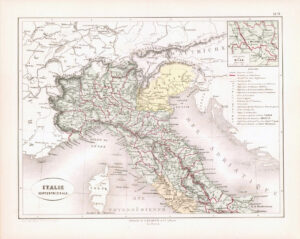 1865 Antique Map ITALIE SEPTENTRIONALE Northern Italy Corsica (DEDG-12)