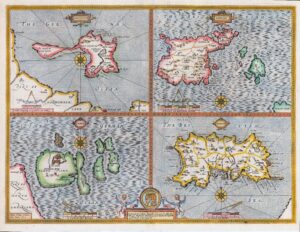 1676 HOLY ILAND GARNSEY FARNE JARSEY Jersey Guernsey by John Speed Map