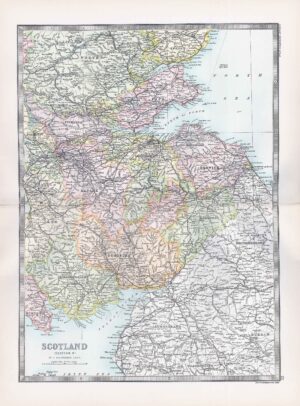1912 Antique Map SCOTLAND MAPS Firth of Forth North Sea (BWM4-21)