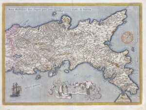 1584 REGNI NEAPOLITANI VERISSI SECUNDUM Map Southern Italy Ortelius (LM24)