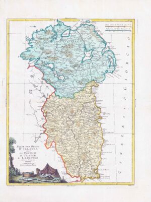1794 PARTE DEL REGNO D'IRLANDA D'ULSTER LEINSTER Ireland Map ZATTA