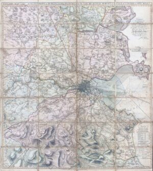 c1816 TAYLOR'S MAP OF THE ENVIRONS OF DUBLIN Ireland Large folding Map (FM20)