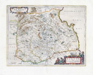 1654 MERCIA BERVICENSIS THE MERCE Berwickshire Berwick Scotland Map BLAEU