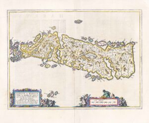 1654 LEOGUS ET HARAIA Isle of LEWIS & HARRIS in Scotland Map by BLAEU