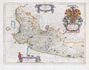 1654 CUNINGHAMIA ex schedis Timotheo Pont CUNNINGHAM Scotland Map BLAEU