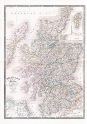 1839 Antique MAP OF SCOTLAND WITH ITS ISLANDS by WYLD (WM21)