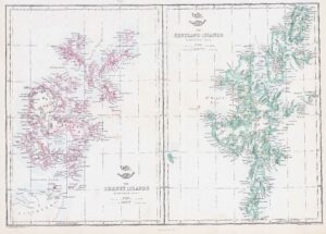 1863 Antique Map SCOTLAND Shetland & Orkney Islands (LM24-50)