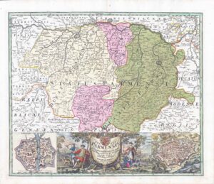 1731 STATUS PARMENSIS Parma Emilia-Romagna ITALY Map by HOMANN (LM21-14)