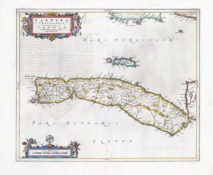 1654 CANTYRA CHERSONESUS CANTYR Peninsula of Kintyre Bute Scotland Map BLAEU