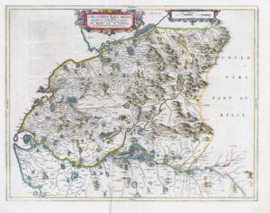 1654 GALLOVIDIAE PAR MEDIA Middle part of GALLOWAY Scotland Map by BLAEU