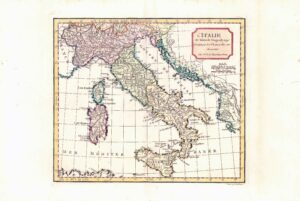 1795 L'ITALIE Italy Antique Map Sicily Robert Vaugondy Dalmatian Coast  (LM-8)