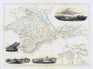 1850 Original Antique Map THE CRIMEA (Ukraine) by John Tallis (TM4-19)