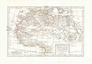 1792 BARBARIE EGYPTE NIGRITIE GUINEE ABISSINIE North East West Africa Map (GSM22)