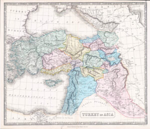 1851 TURKEY in ASIA Syria Asia Minor Cyprus LARGE MAP (GPM7)