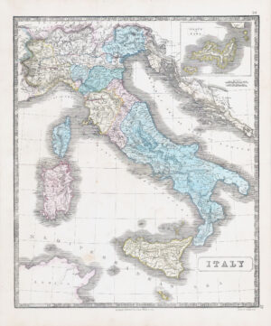 1851 ITALY Corsica Sicily Elba Sardinia LARGE MAP (GPM17)