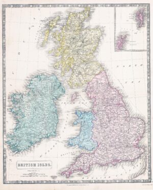 1851 BRITISH ISLES Ireland Wales Scotland LARGE MAP (GPM25)