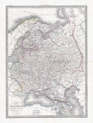 1841 CARTE DE LA RUSSIE D'EUROPE European Russia Ukraine Poland Map Lapie (LP16)