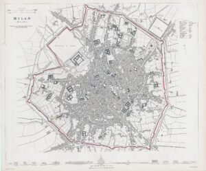 1832 MILAN MILANO Antique City MAP PLAN Italy SDUK (LM33)