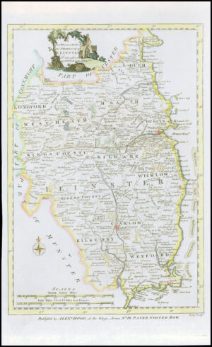 c1786 IRELAND New & Correct Map Province of LEINSTER Antique Map (KSMb-18)