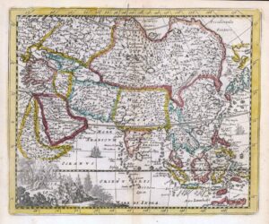 1787 Original Antique Map ASIAE Asia South East China Arabia  by de Laporte (DM5)