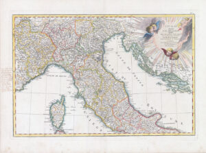 c1770 L'ITALIE DIVISEE EN SES DIFFERENS ETATS Antique Map Northern Italy Corsica