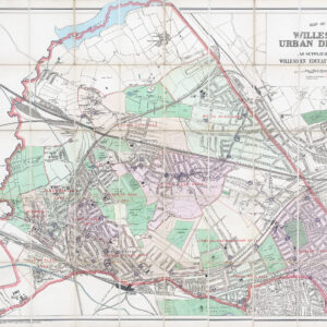 c1880 Large antique FOLDING MAP WILLESDEN London KENSAL KILBURN