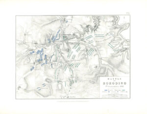 1852 Antique Map of BATTLE OF BORODINO in Russia 1812 Battle Plans (AM75)