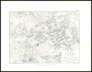 1852 Antique Map of BATTLE OF LIGNY 16th JUNE 1815 Battle Plans Belgium (AM104)