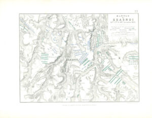 1852 Antique Map BATTLE OF KRASNOI Russia November 1812 Krasnyi (AM77)